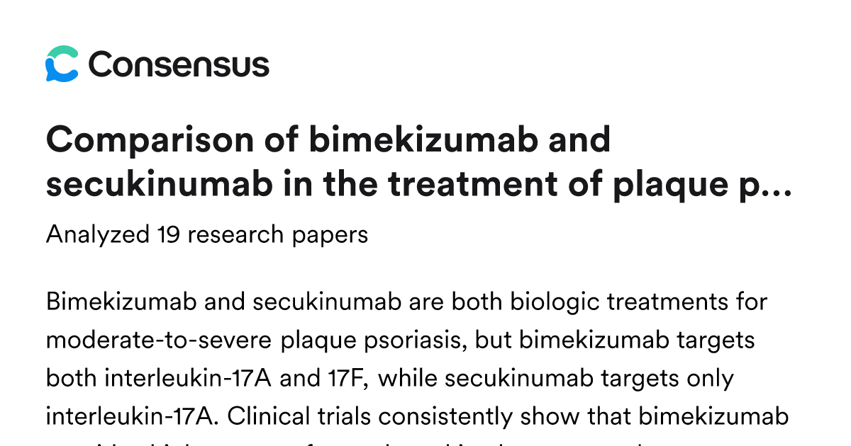 Comparison of bimekizumab and secukinumab in the treatment of plaque ...