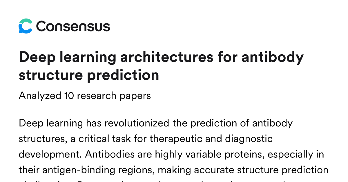 Deep learning architectures for antibody structure prediction - Consensus