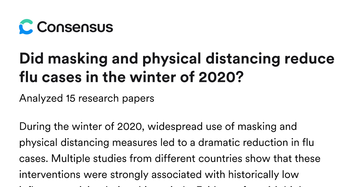 Did masking and physical distancing reduce flu cases in the winter of ...