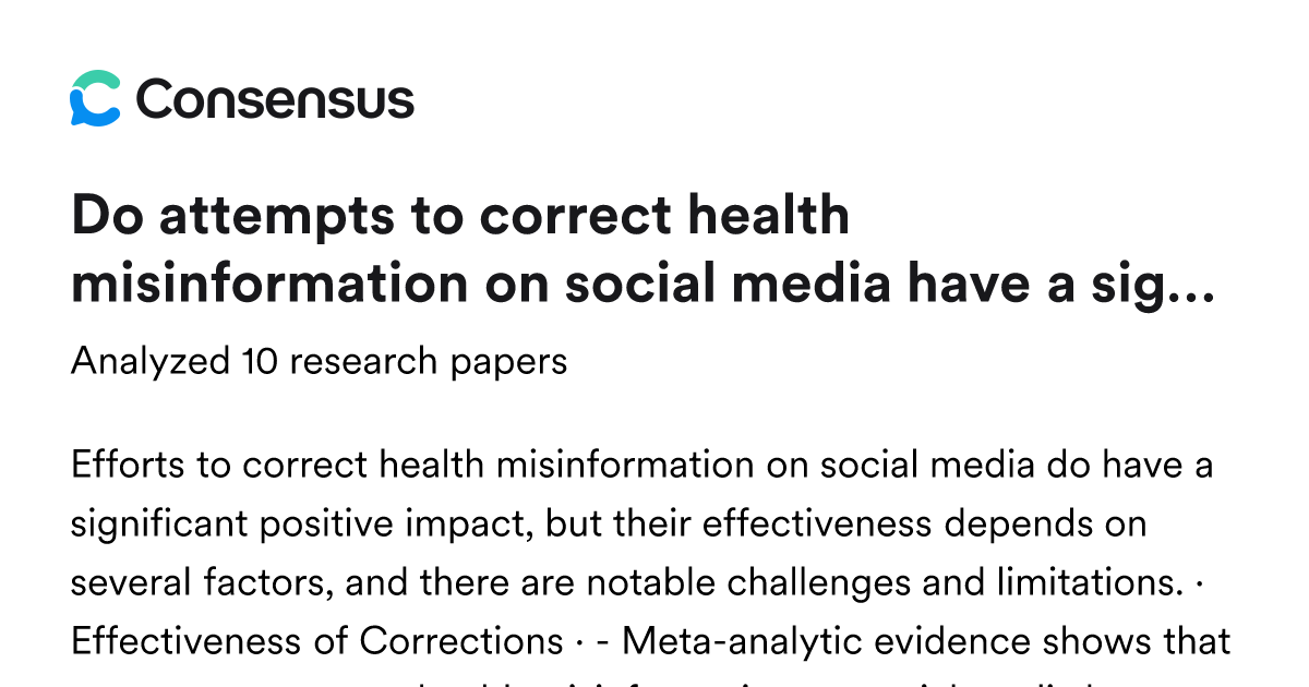 Do attempts to correct health misinformation on social media have a ...