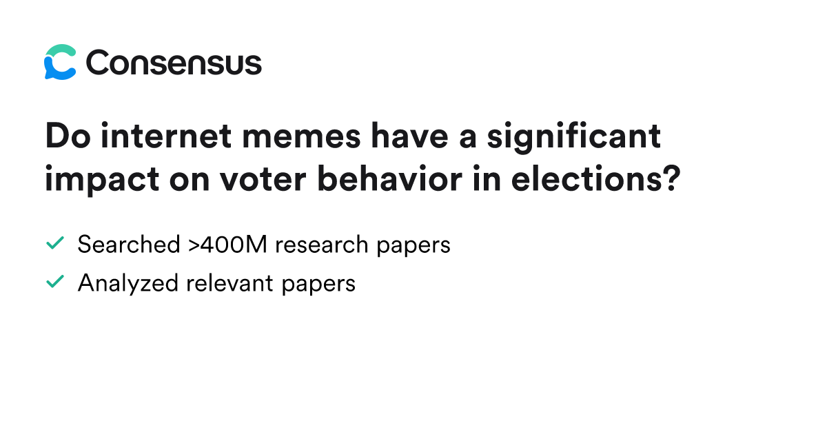 Do internet memes have a significant impact on voter behavior in ...