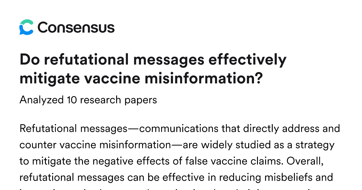 Do refutational messages effectively mitigate vaccine misinformation ...