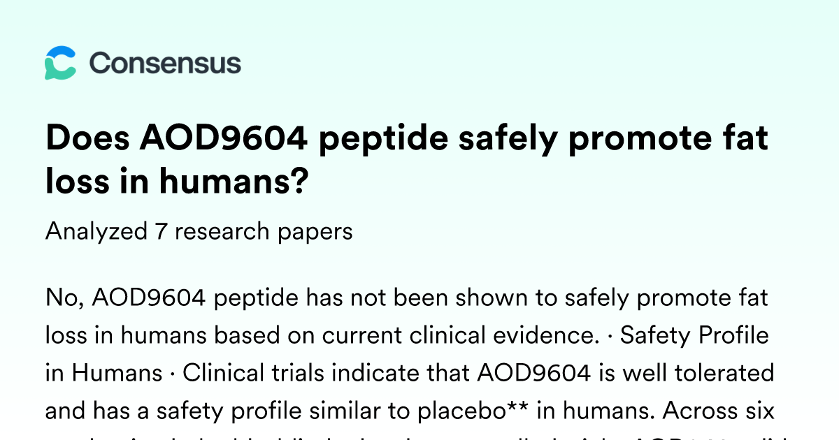 aod9604 human clinical trials results fat loss Does AOD9604 peptide safely promote fat loss in humans?