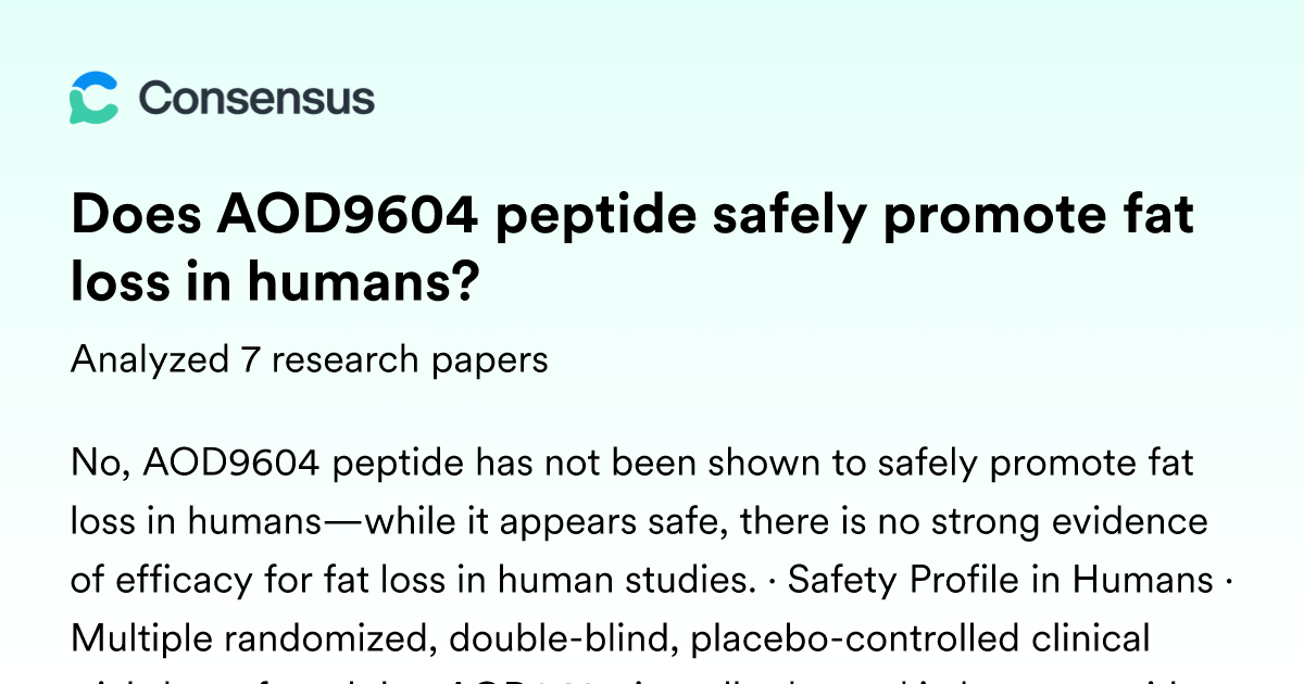 Does AOD9604 peptide safely promote fat loss in humans?