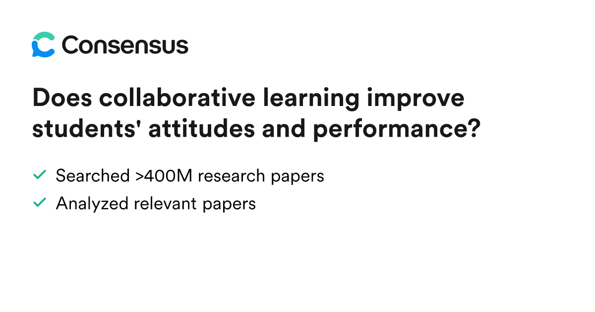 Does collaborative learning improve students' attitudes and performance ...
