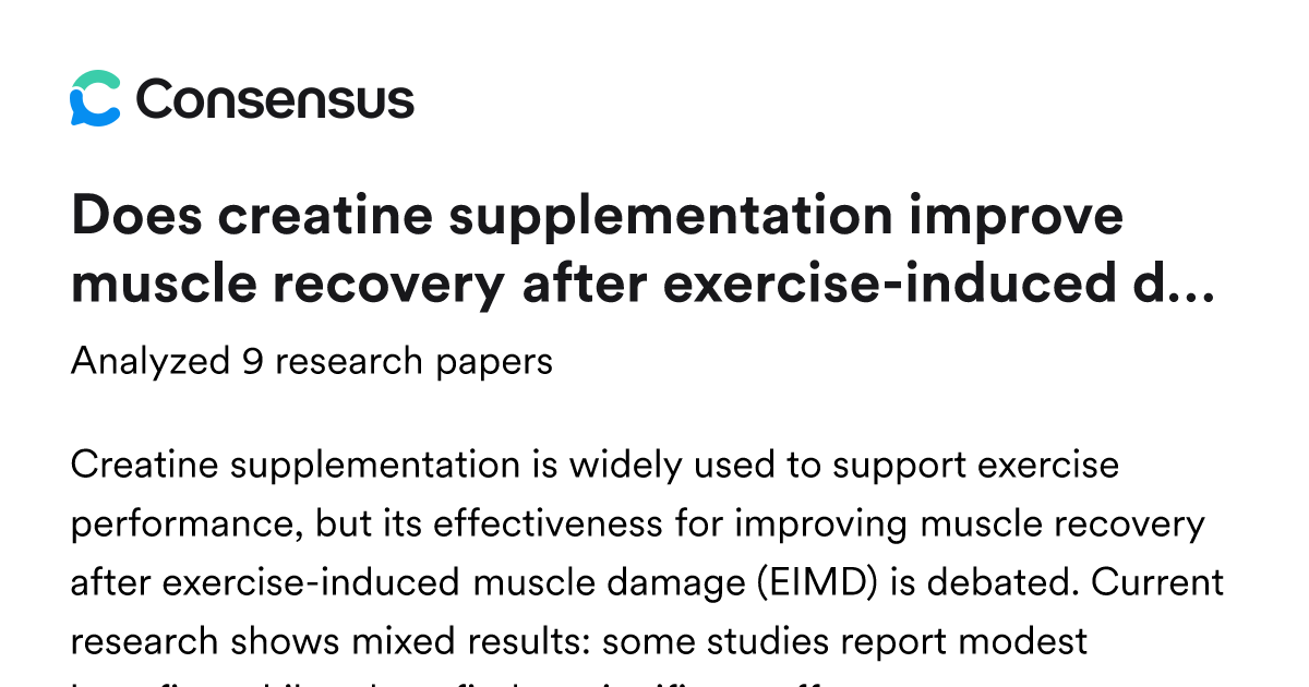Does creatine supplementation improve muscle recovery after exercise ...