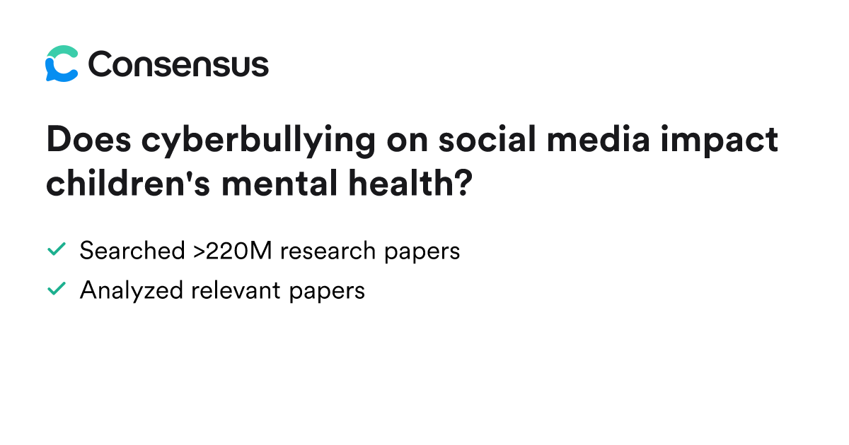 Does cyberbullying on social media impact children's mental health ...