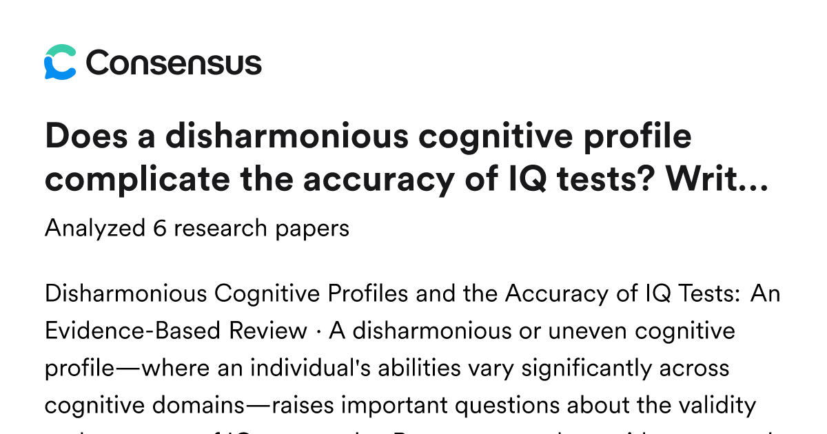 Does a disharmonious cognitive profile complicate the accuracy of IQ ...