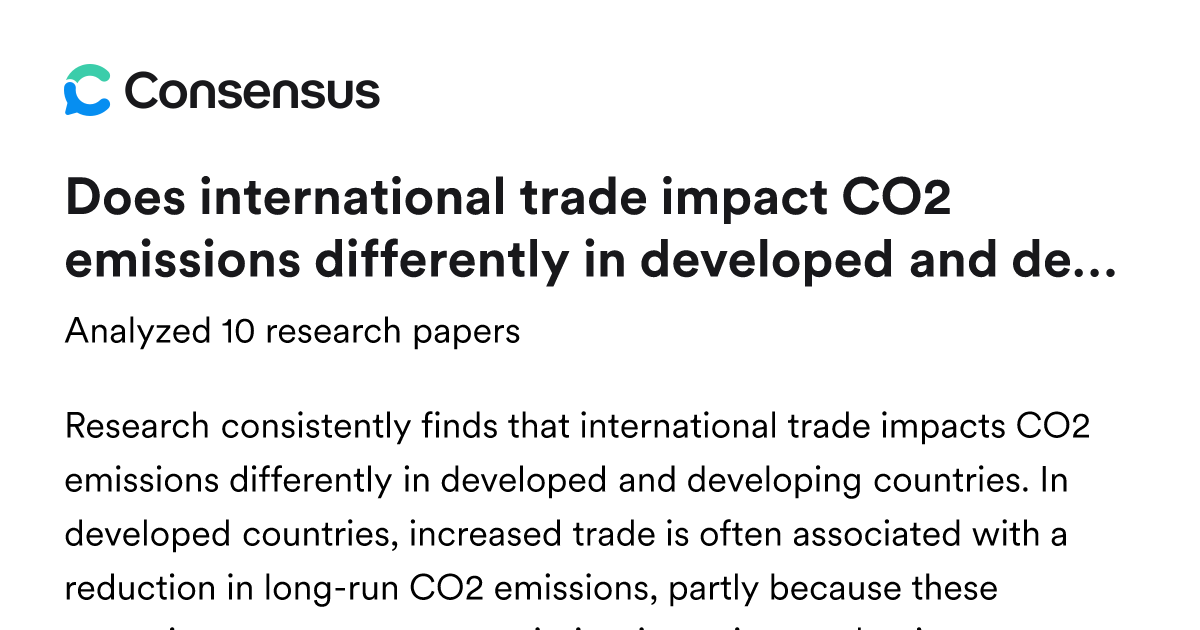 Does international trade impact CO2 emissions differently in developed ...