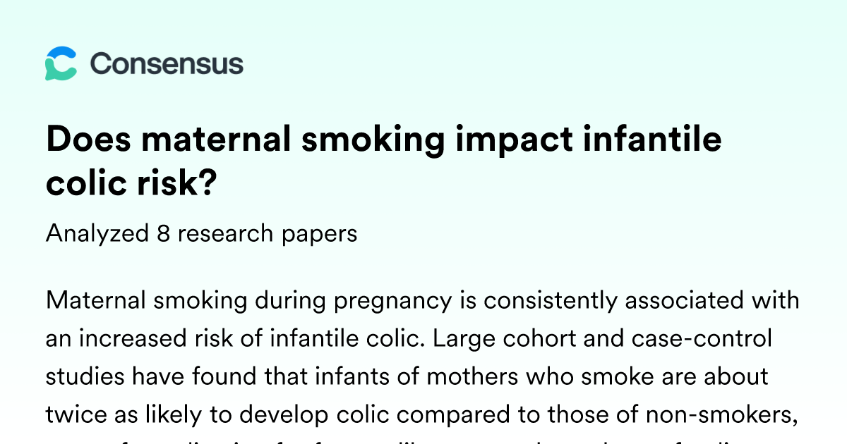 Does maternal smoking impact infantile colic risk?