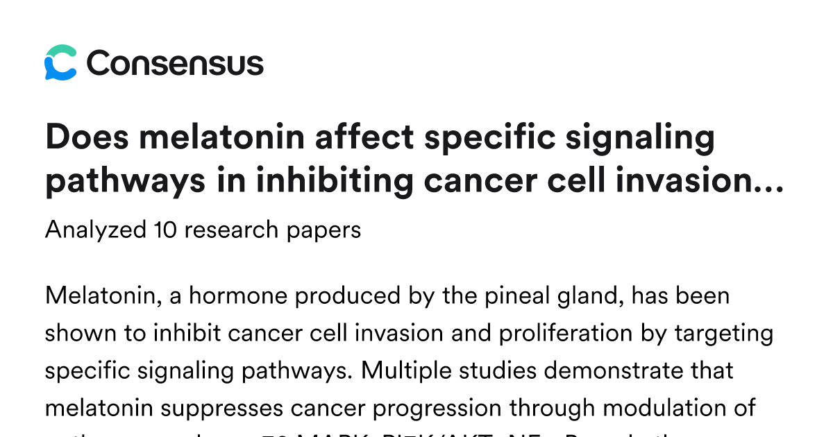 Does melatonin affect specific signaling pathways in inhibiting cancer ...