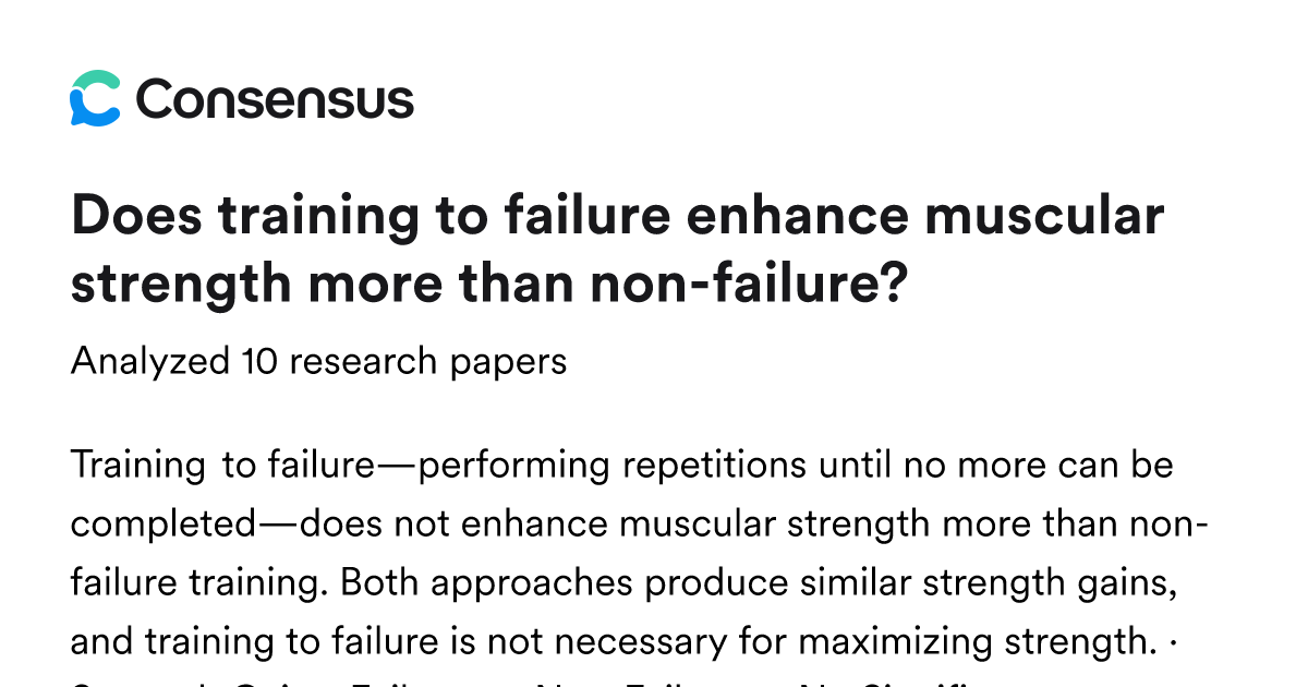 Does training to failure enhance muscular strength more than non ...