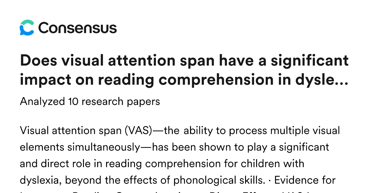Does visual attention span have a significant impact on reading ...