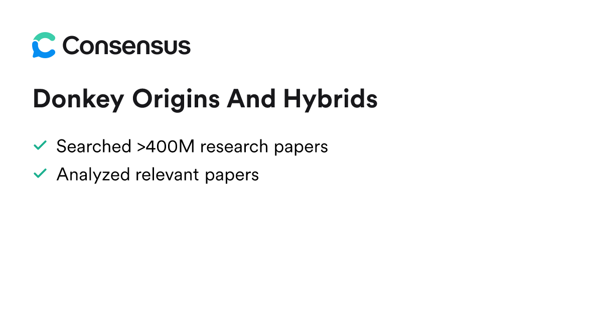 Donkey Origins And Hybrids - Consensus