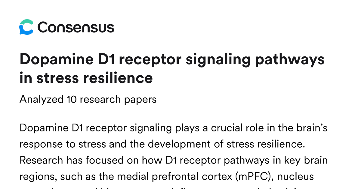 Dopamine D1 receptor signaling pathways in stress resilience - Consensus