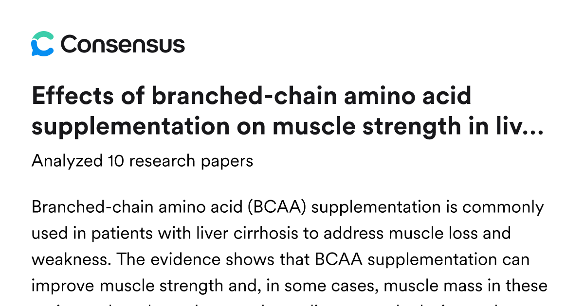 Effects of branched-chain amino acid supplementation on muscle strength ...