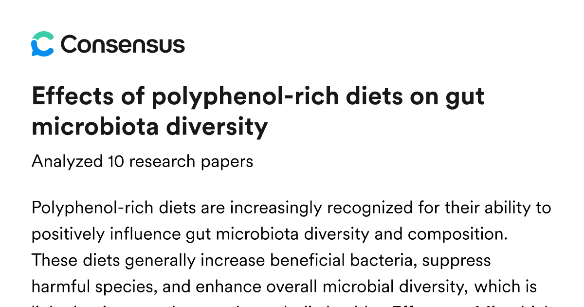 Effects of polyphenol-rich diets on gut microbiota diversity - Consensus