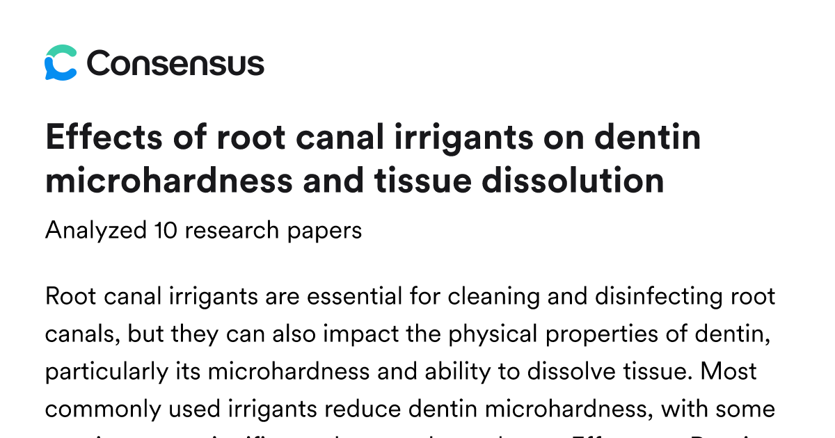 Effects of root canal irrigants on dentin microhardness and tissue ...