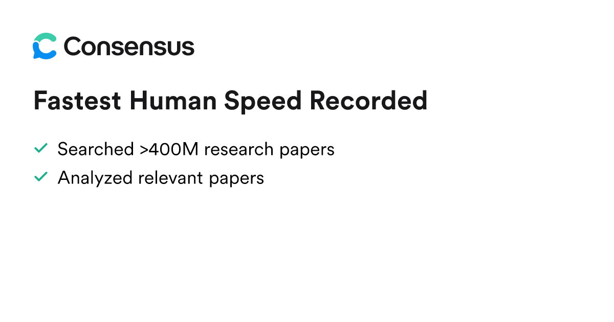 Fastest Human Speed Recorded - Consensus