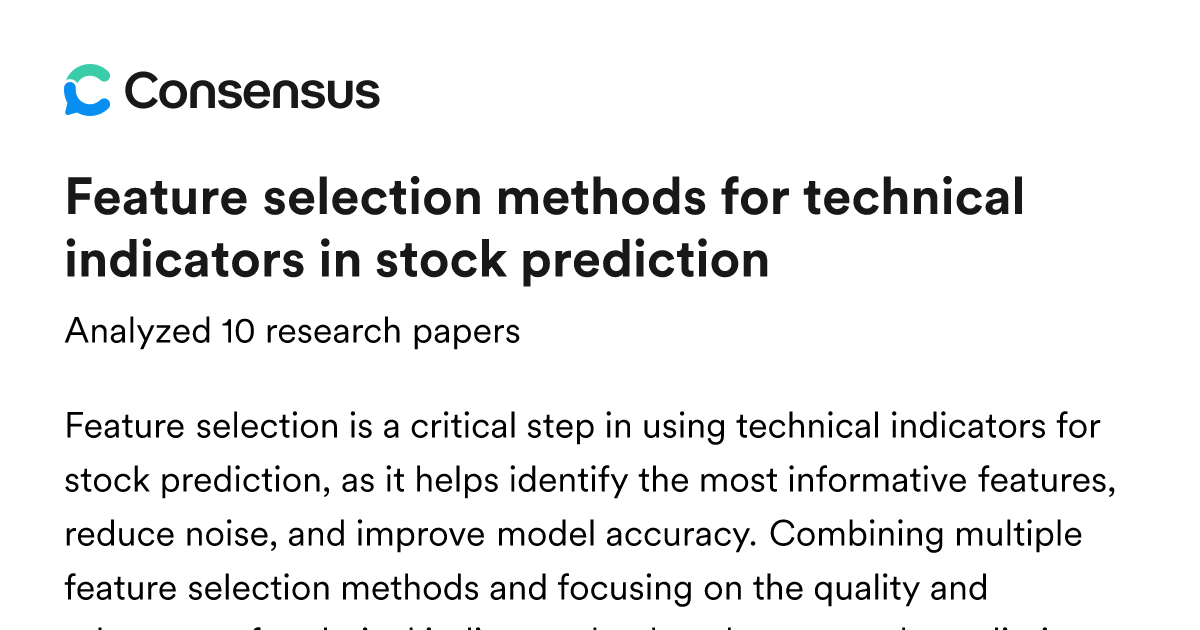 Feature selection methods for technical indicators in stock prediction ...