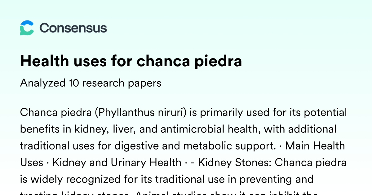 glutathione chanca piedra Health uses for chanca piedra