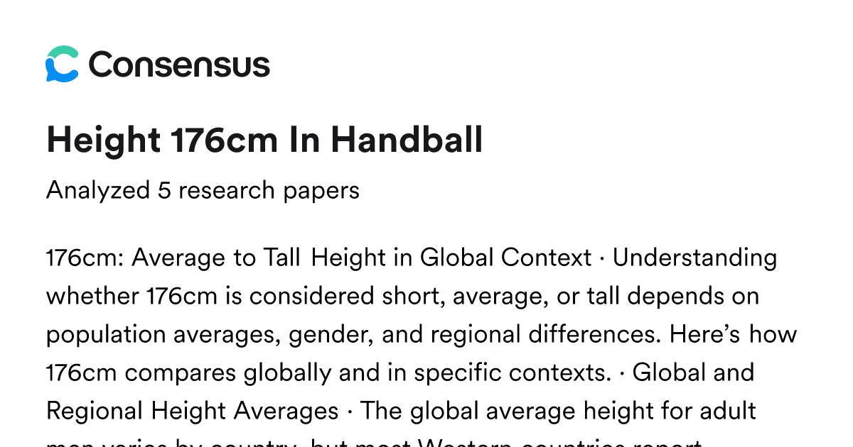 Height 176cm In Handball - Consensus