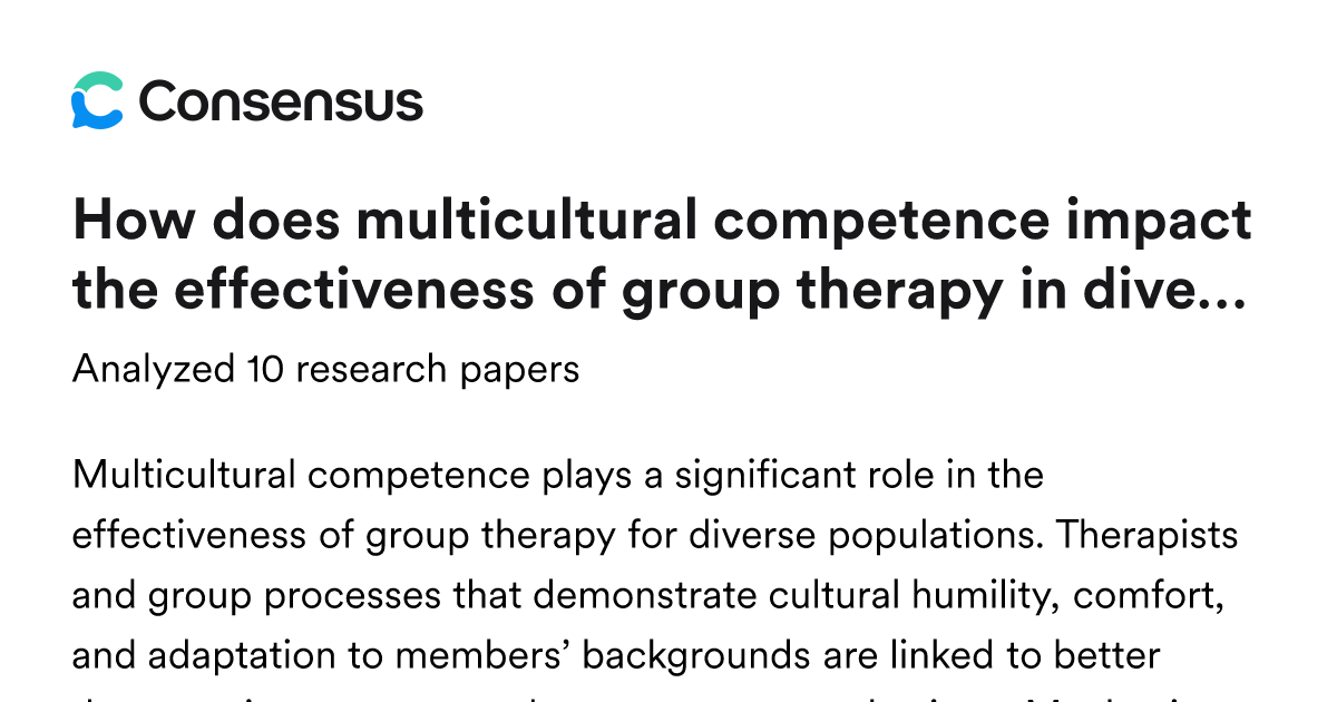 How does multicultural competence impact the effectiveness of group ...