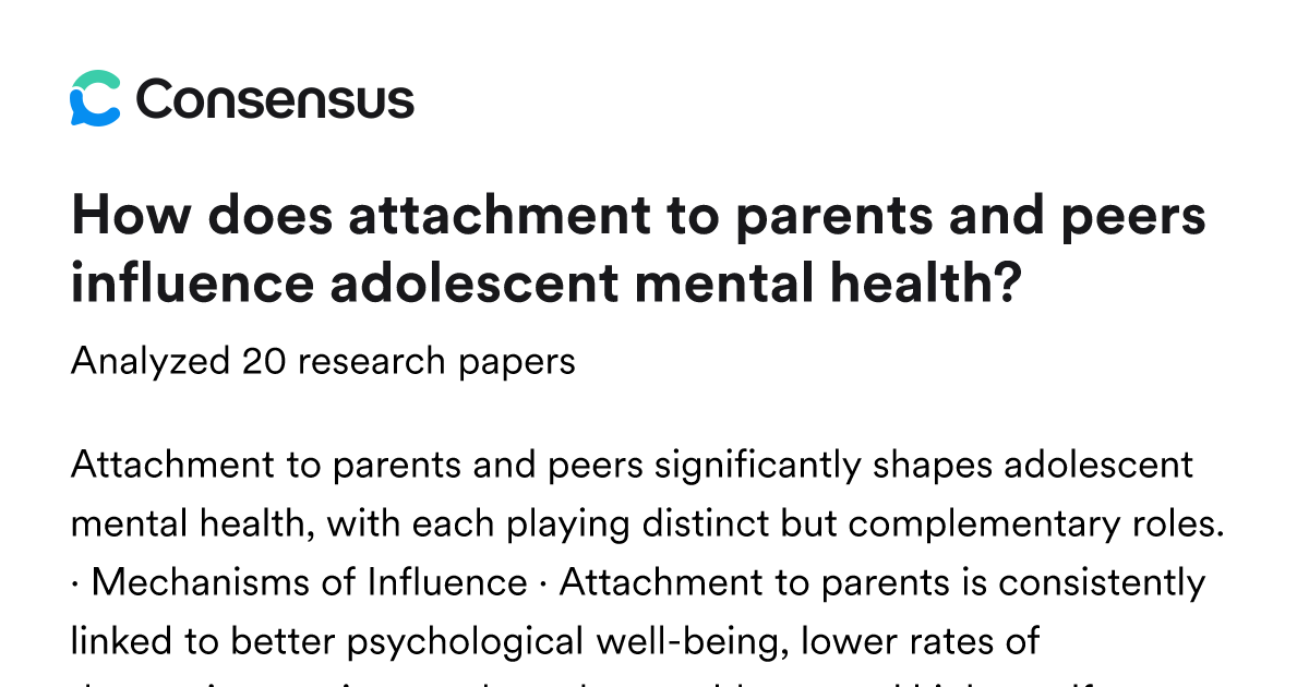 How does attachment to parents and peers influence adolescent mental ...