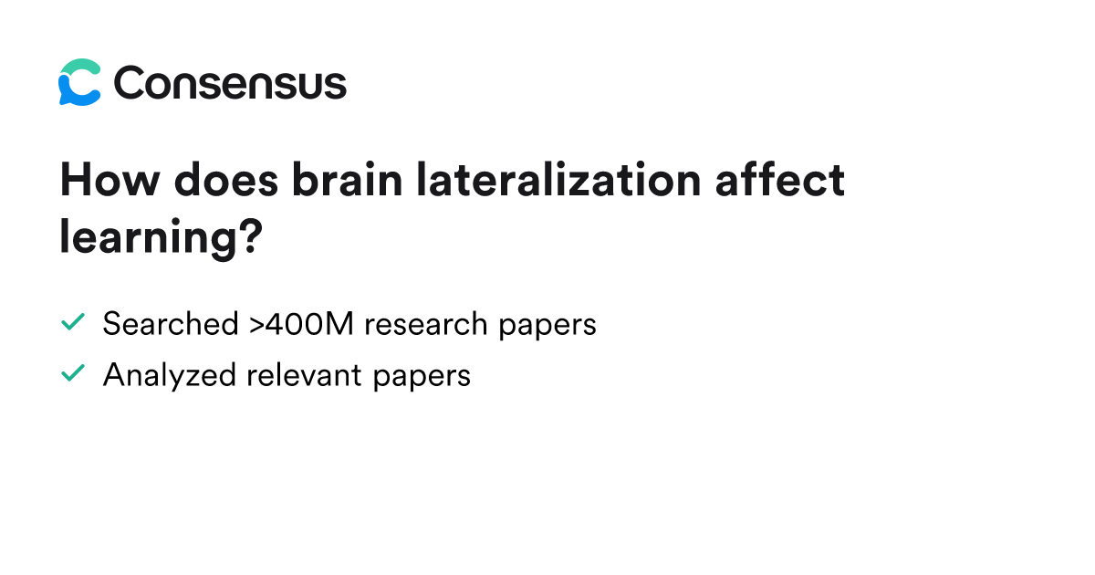How does brain lateralization affect learning? - Consensus