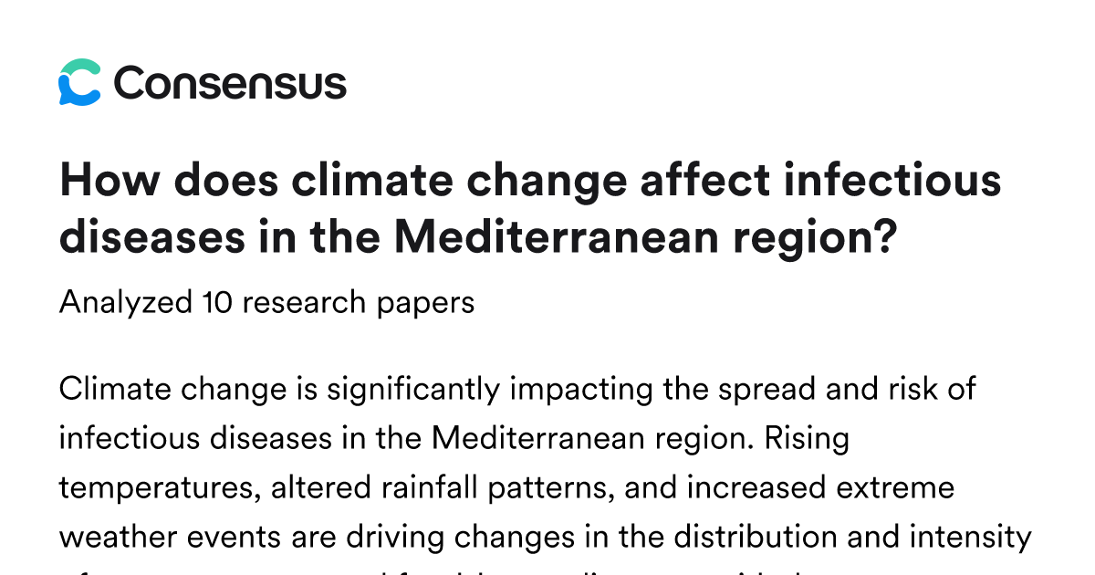 How does climate change affect infectious diseases in the Mediterranean ...