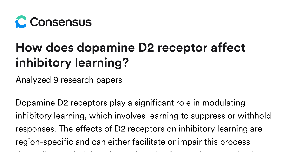 How does dopamine D2 receptor affect inhibitory learning? - Consensus