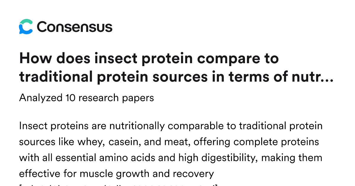 How does insect protein compare to traditional protein sources in terms ...