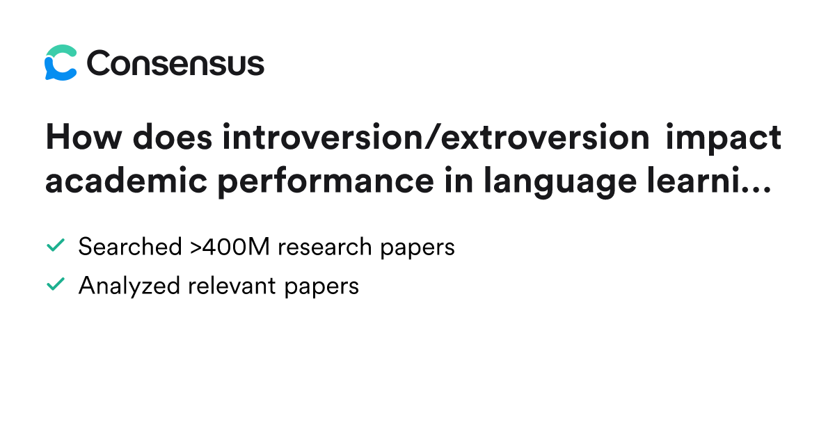 How does introversion/extroversion impact academic performance in ...