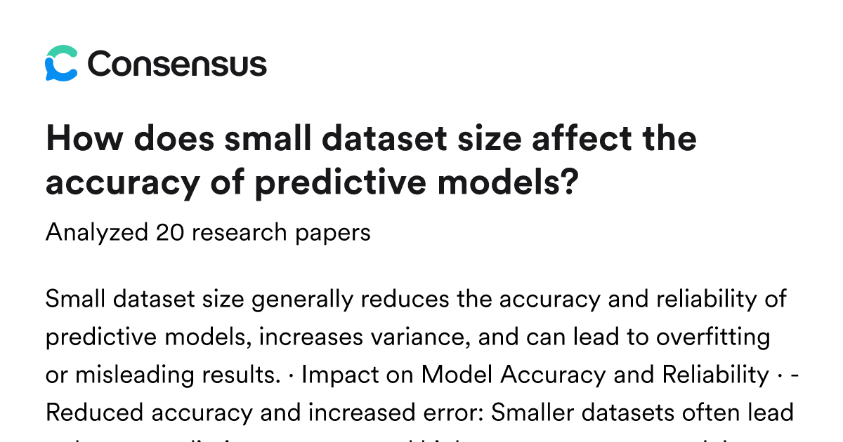 How does small dataset size affect the accuracy of predictive models ...
