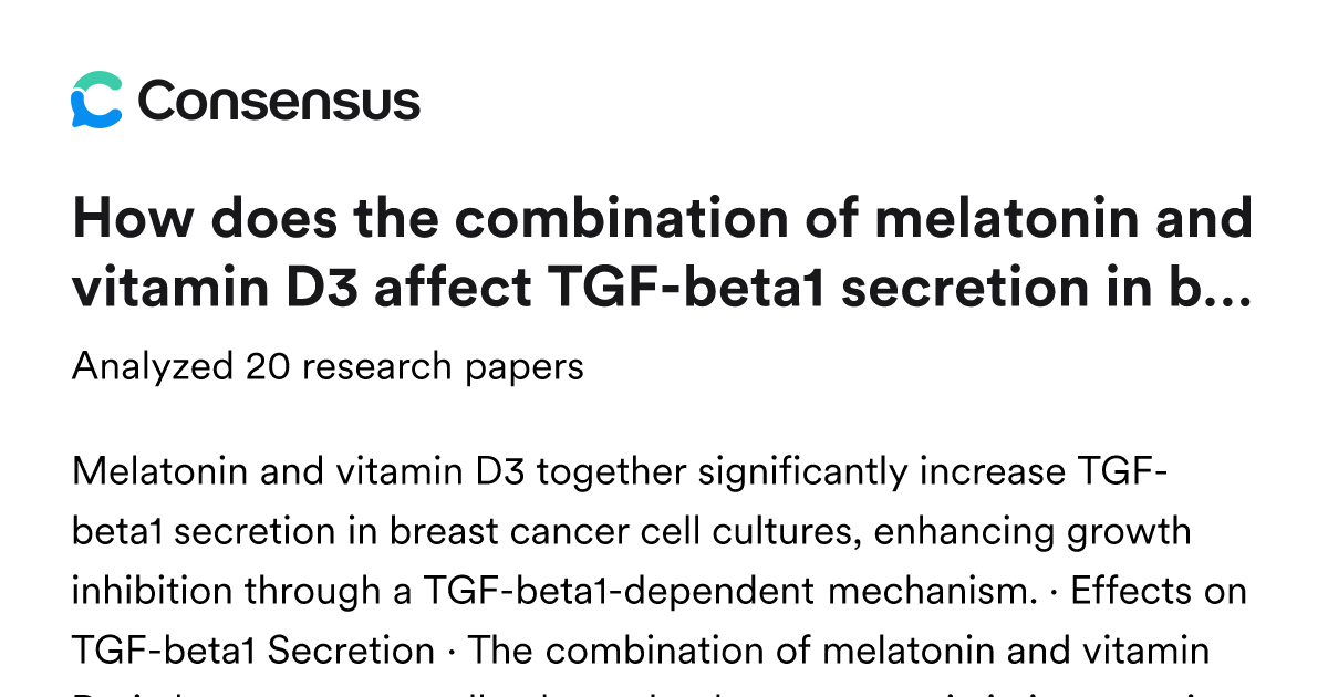 How does the combination of melatonin and vitamin D3 affect TGF-beta1 ...