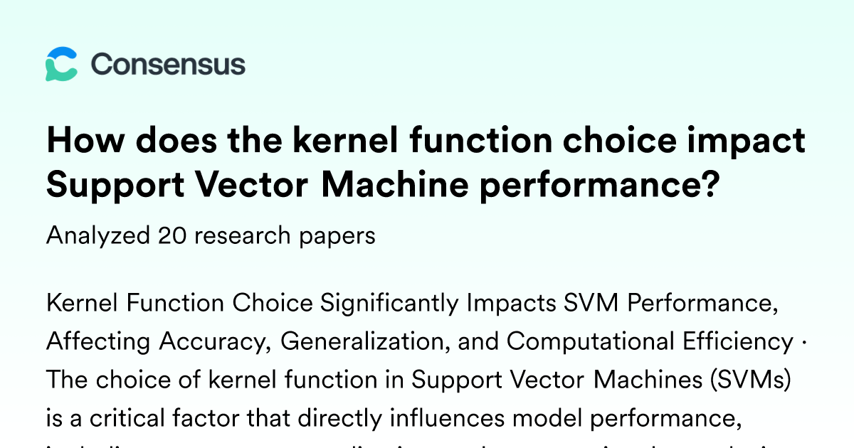 How does the kernel function choice impact Support Vector Machine ...
