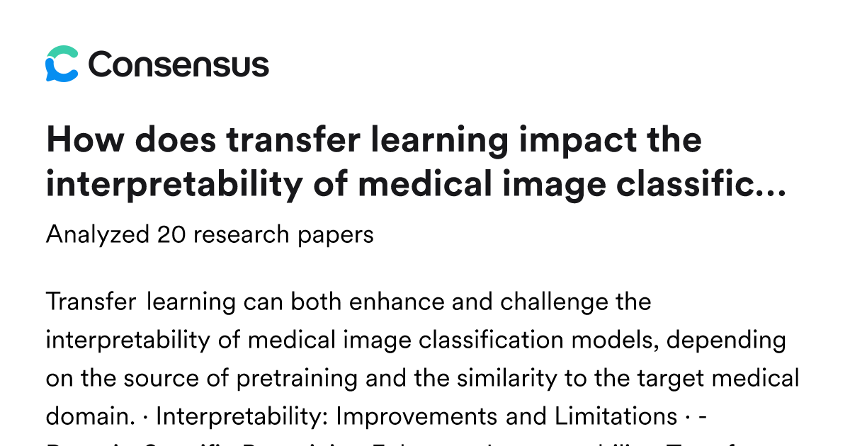 How does transfer learning impact the interpretability of medical image ...