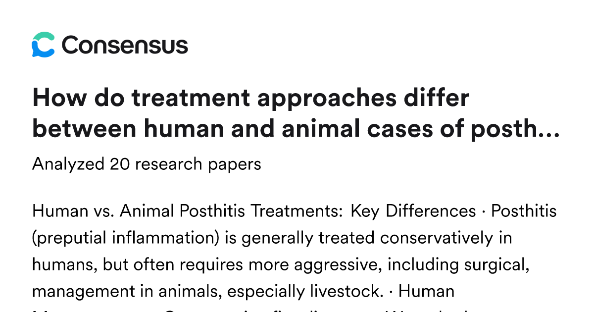 How do treatment approaches differ between human and animal cases of ...