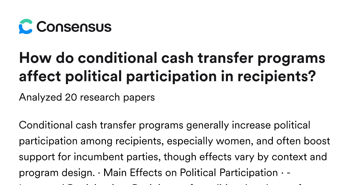 How do conditional cash transfer programs affect political ...