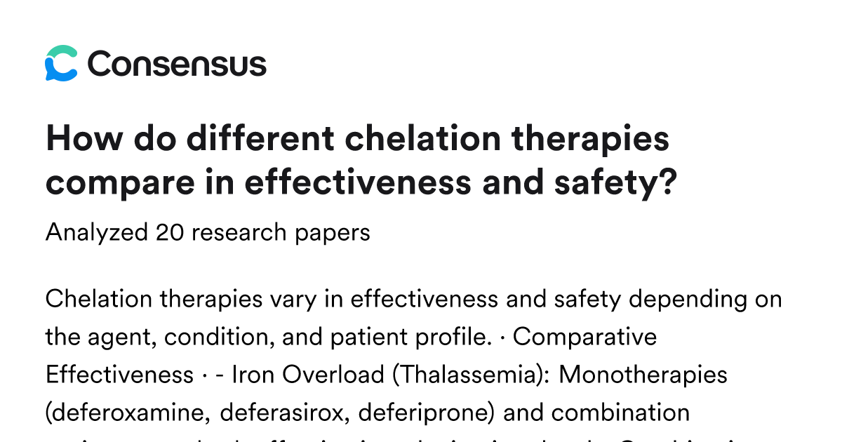 How do different chelation therapies compare in effectiveness and ...