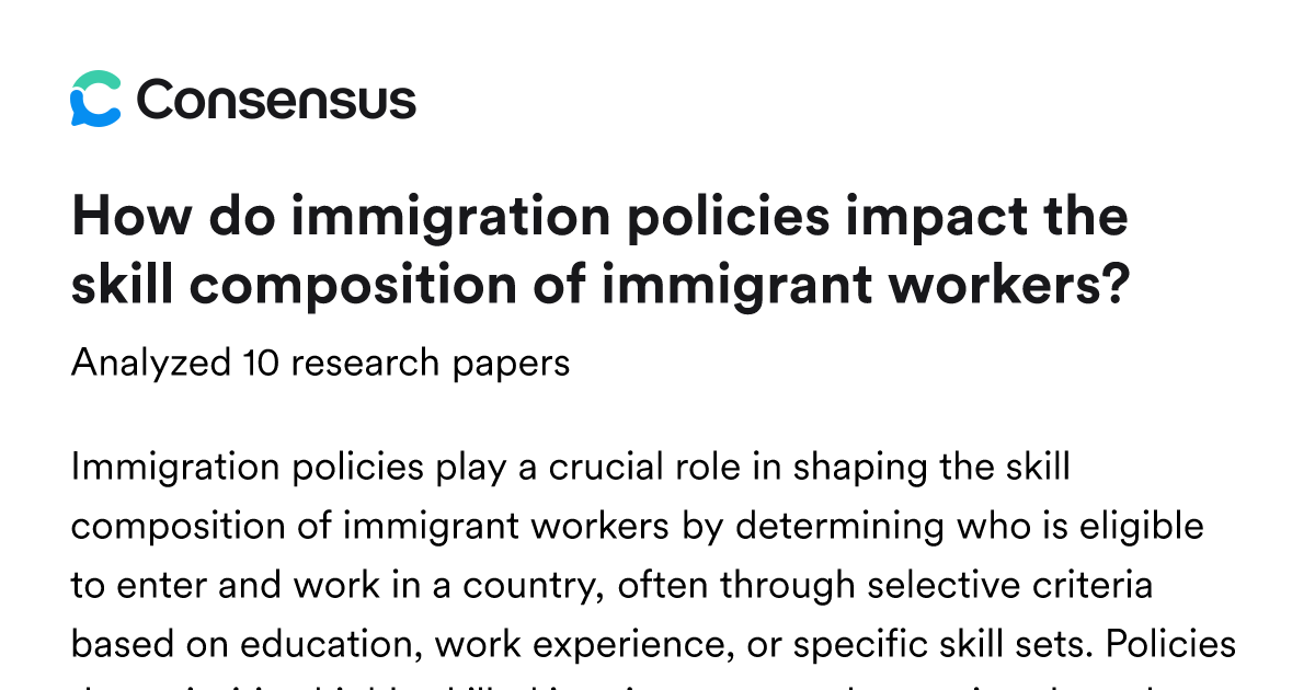 How do immigration policies impact the skill composition of immigrant ...