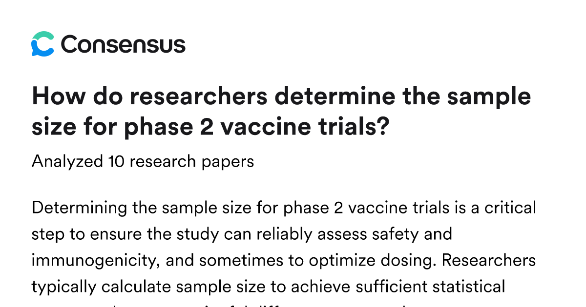 How do researchers determine the sample size for phase 2 vaccine trials ...