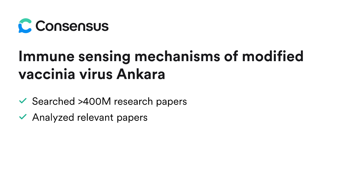 Immune sensing mechanisms of modified vaccinia virus Ankara - Consensus