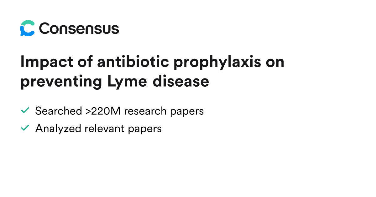 Impact of antibiotic prophylaxis on preventing Lyme disease - Consensus