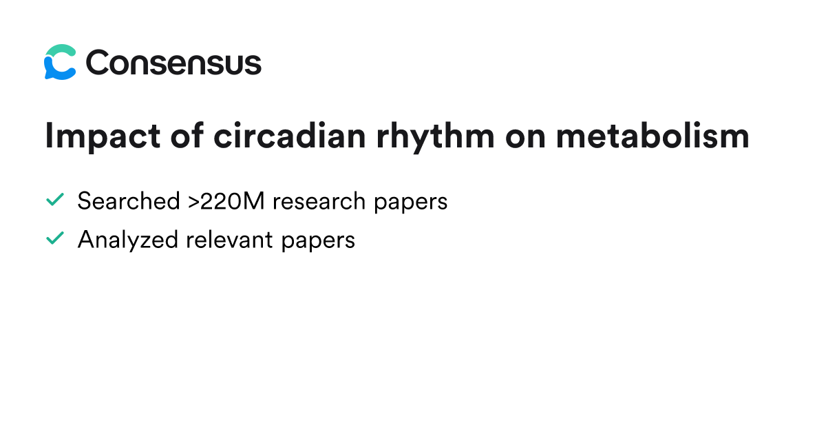 Impact of circadian rhythm on metabolism - Consensus