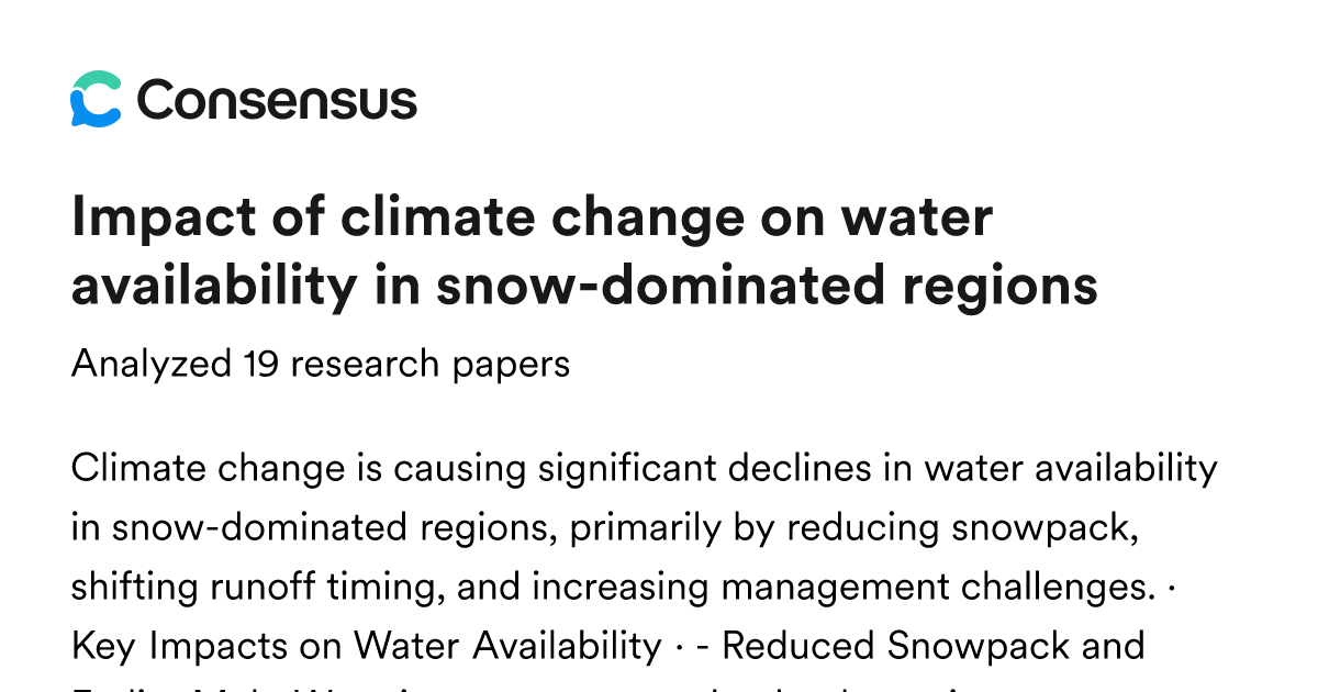 Impact of climate change on water availability in snow-dominated ...