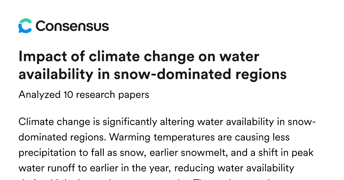 Impact of climate change on water availability in snow-dominated ...