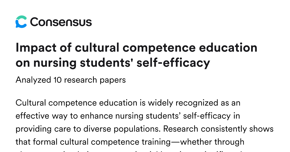 Impact of cultural competence education on nursing students' self ...