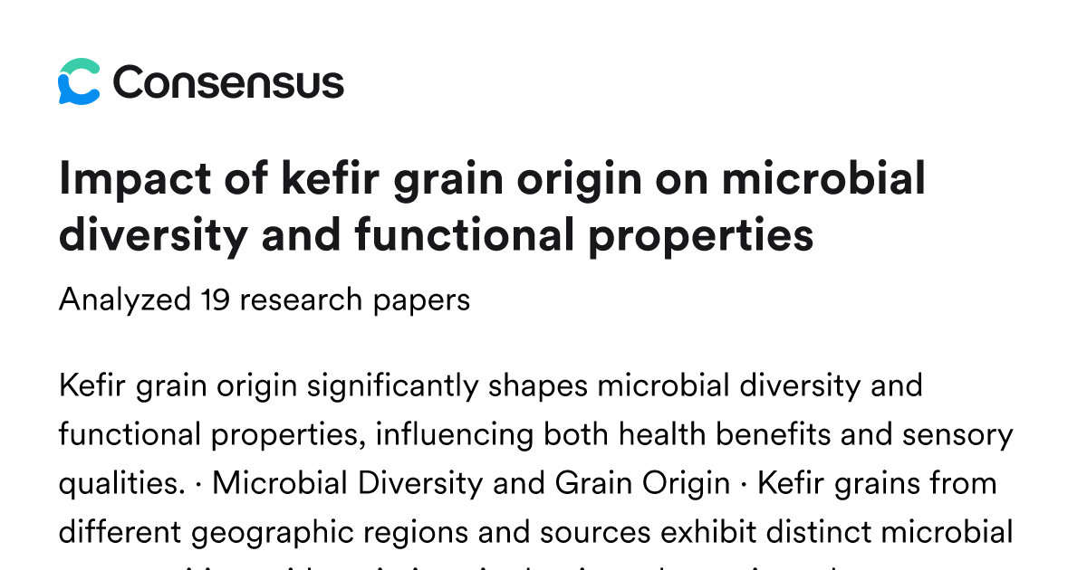 Impact of kefir grain origin on microbial diversity and functional ...