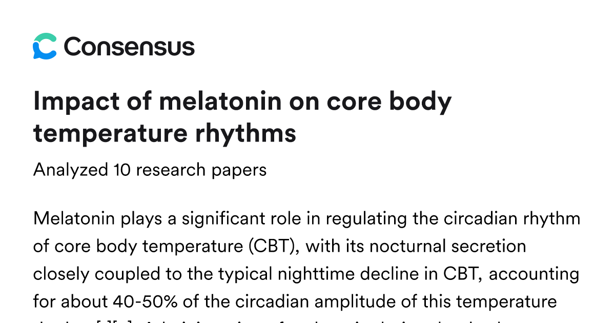 Impact of melatonin on core body temperature rhythms - Consensus